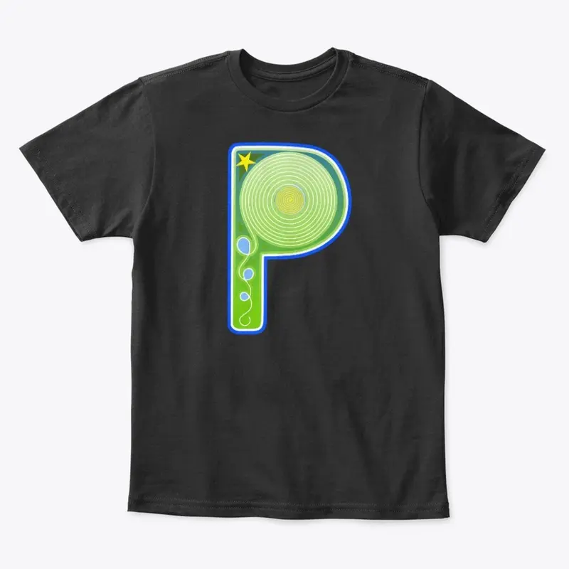 Letter P - Green With Spirals